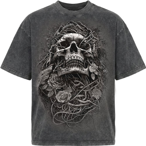 ACID REAPER - Box T-Shirt Acid Wash Charcoal