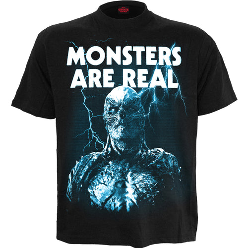 MONSTERS ARE REAL - Front Print T-Shirt Black