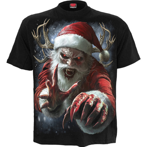 NAUGHTY OR NICE SANTA - T-Shirt Black