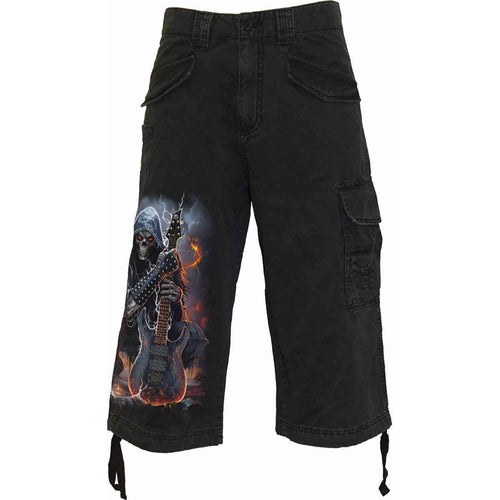 DEATH ROCKER - Vintage Cargo Shorts 3/4 Long Black