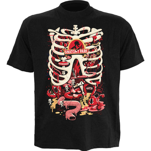 RICK AND MORTY - ANATOMY PARK - Front Print T-Shirt Black