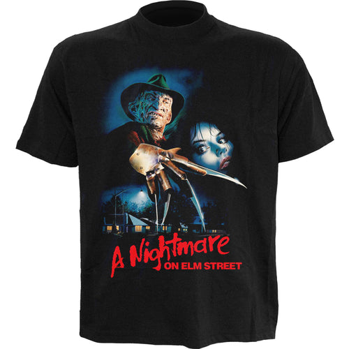 A NIGHTMARE ON ELM STREET - LOGO POSTER - Front Print T-Shirt Black