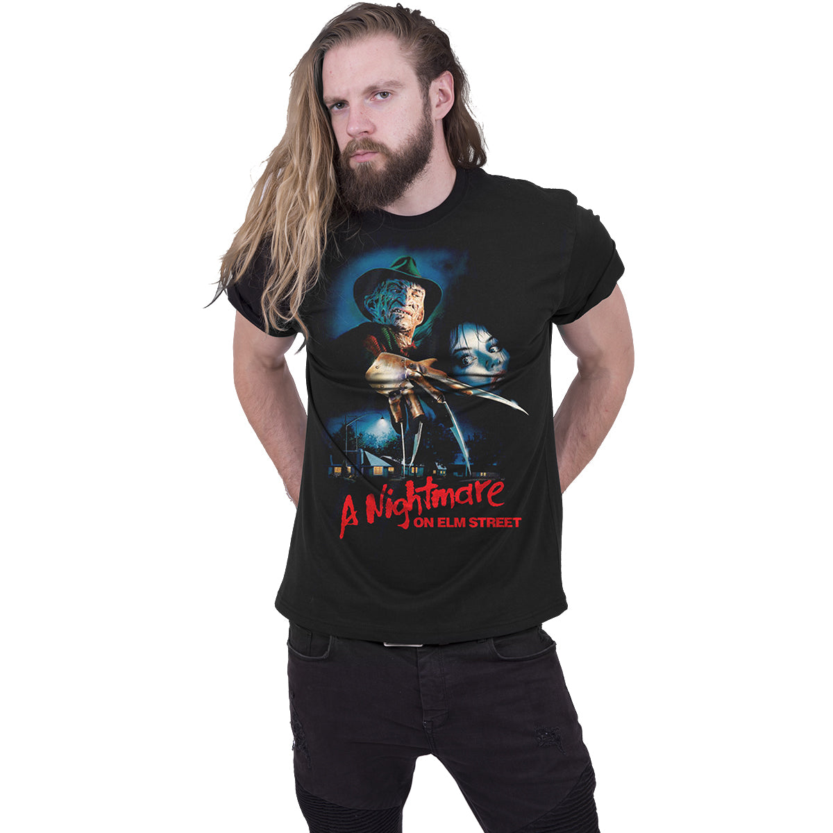 A NIGHTMARE ON ELM STREET - LOGO POSTER - Front Print T-Shirt Black