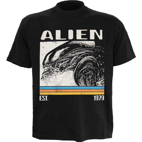 ALIEN - RETRO BARS - Front Print T-Shirt Black