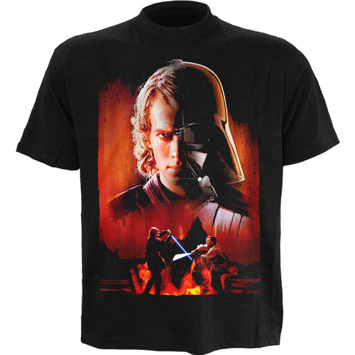 STAR WARS - MUSTAFAR DUEL - Front Print T-Shirt Black