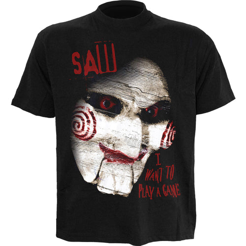 SAW - CLOSE UP - Front Print T-Shirt Black