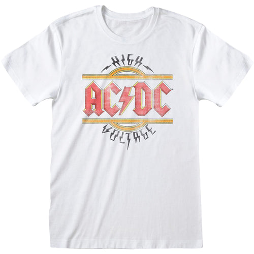 AC/DC - VINTAGE HIGH VOLTAGE - T-SHIRT - Front Print T-Shirt White