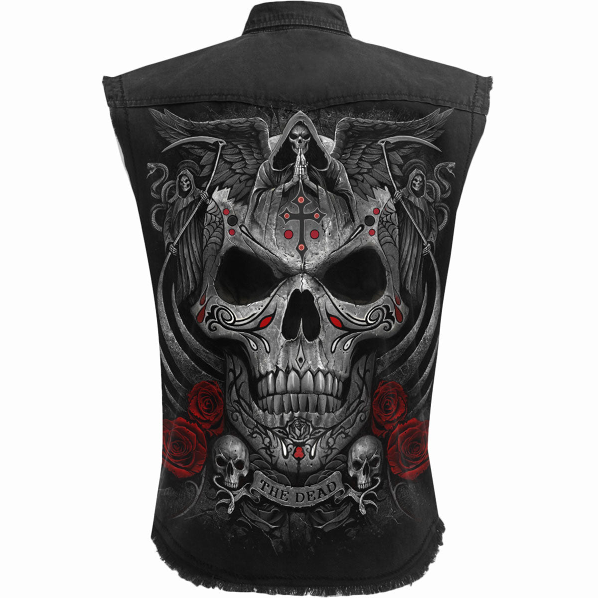 THE DEAD - Sleeveless Stone Washed Worker Black