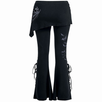 BAT'S HEART - 2in1 Boot-Cut Leggings with Micro Slant Skirt