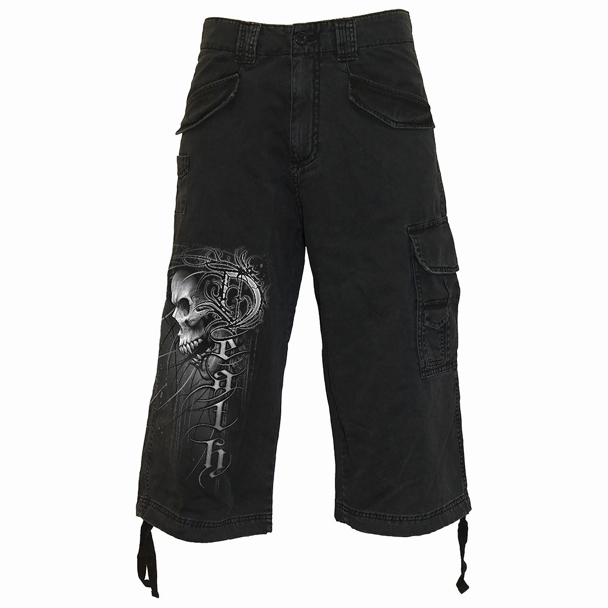 DEATH FOREVER - Vintage Cargo Shorts 3/4 Long Black