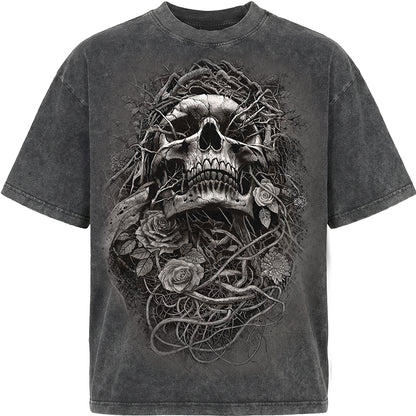 ACID REAPER - Box T-Shirt Acid Wash Charcoal