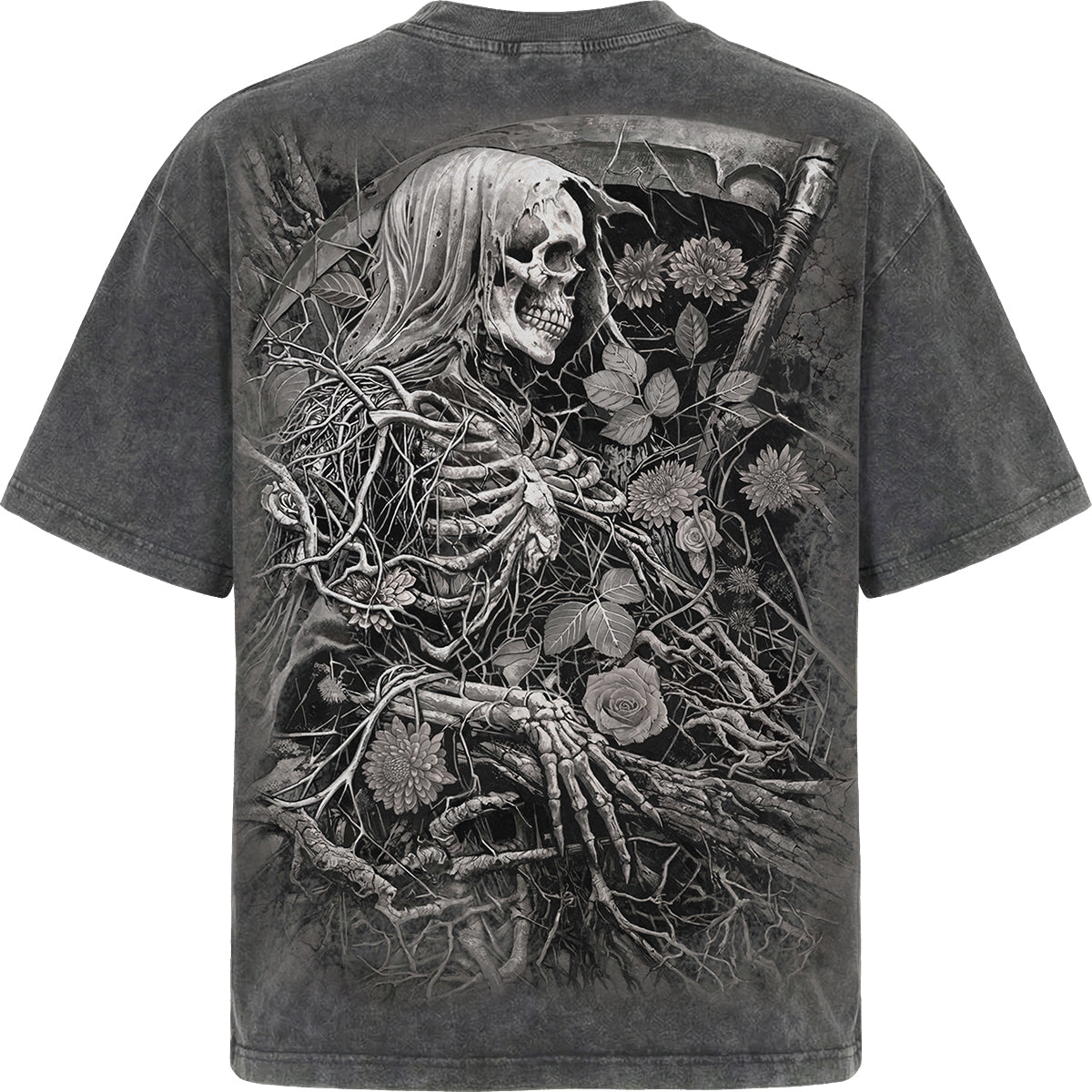 ACID REAPER - Box T-Shirt Acid Wash Charcoal
