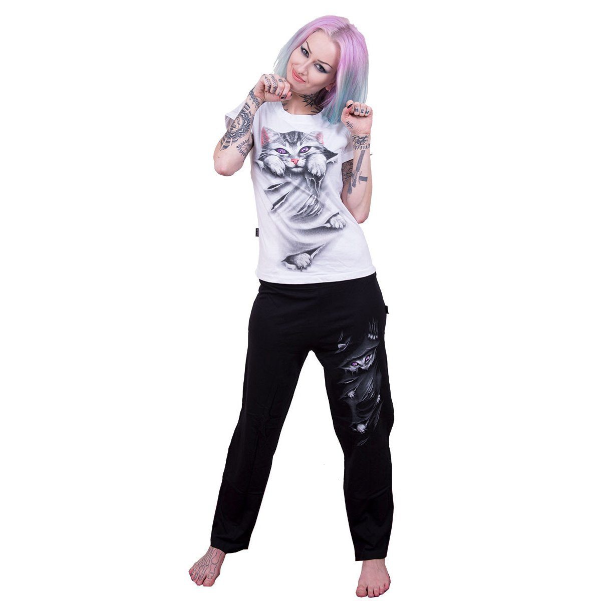 BRIGHT EYES - 4pc Gothic Pyjama Set - Spiral USA