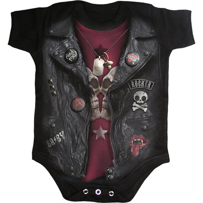BABY BIKER - Baby Sleepsuit Black - Spiral USA