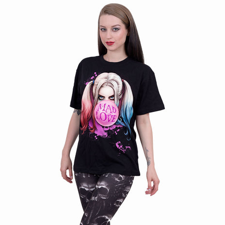 HARLEY QUINN - MAD LOVE - Front Print T-Shirt Black