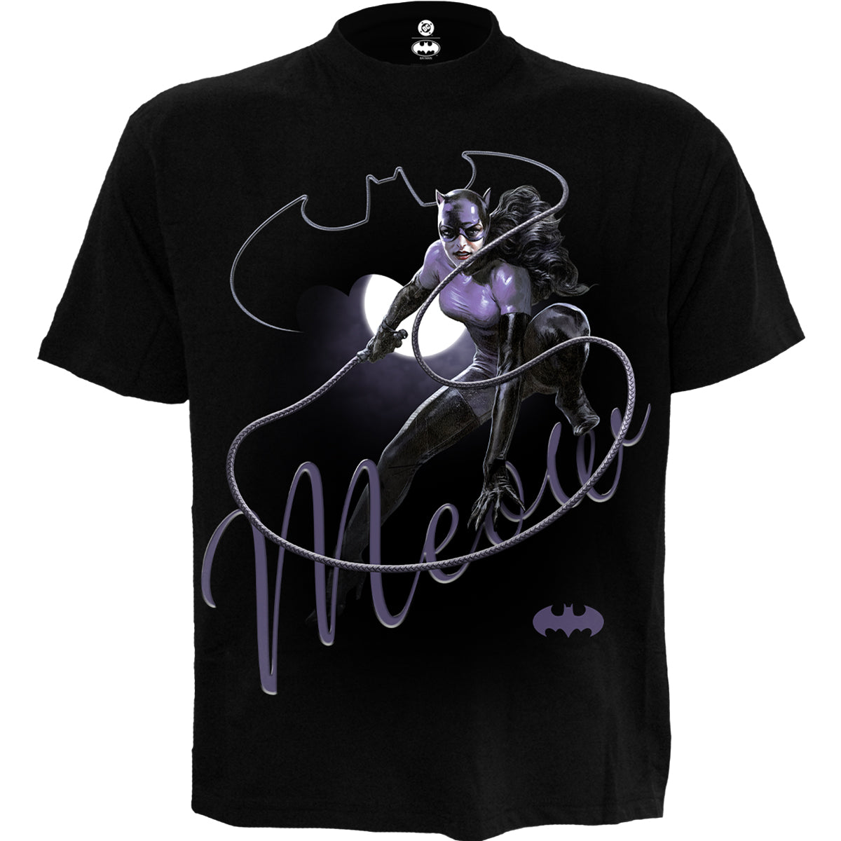 CATWOMAN - MEOW - Front Print T-Shirt Black
