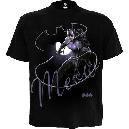 CATWOMAN - MEOW - Front Print T-Shirt Black