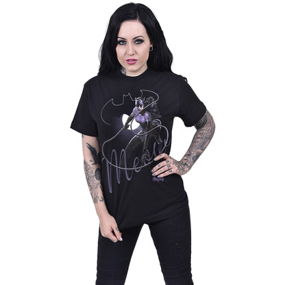 CATWOMAN - MEOW - Front Print T-Shirt Black