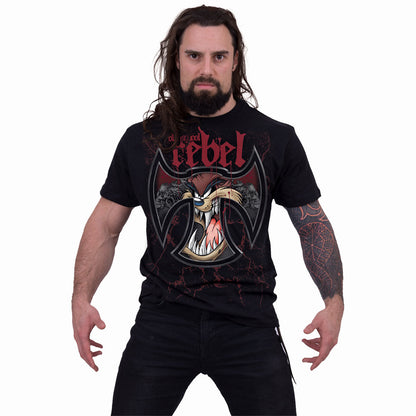 TAZ - OLD SCHOOL REBEL - Front Print T-Shirt Black