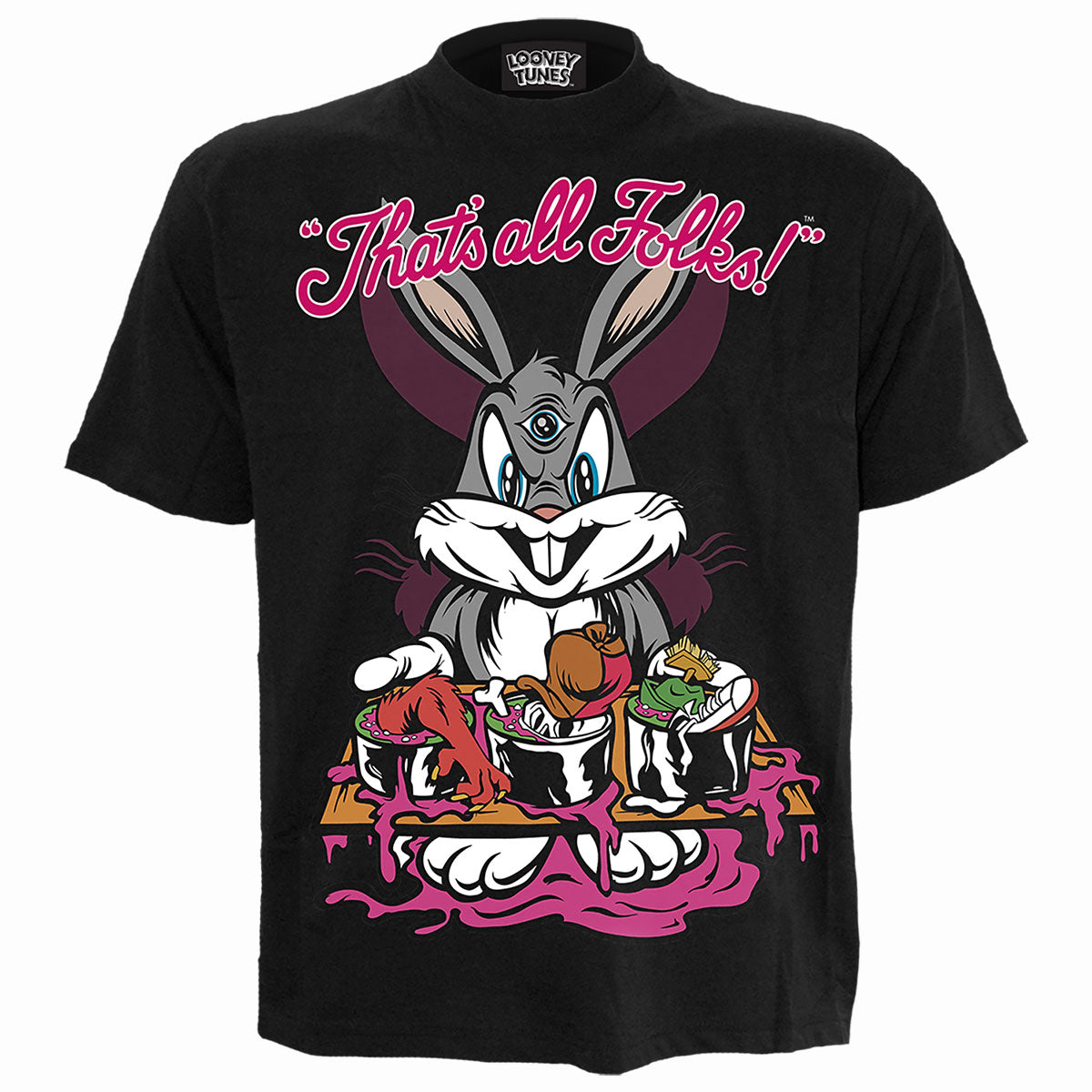 BUGS - EVIL BUNNY - Front Print T-Shirt Black