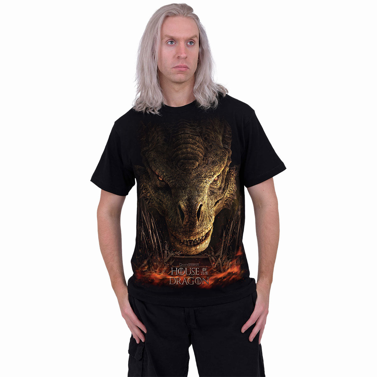 HOD - DRAGON THRONE - Front Print T-Shirt Black