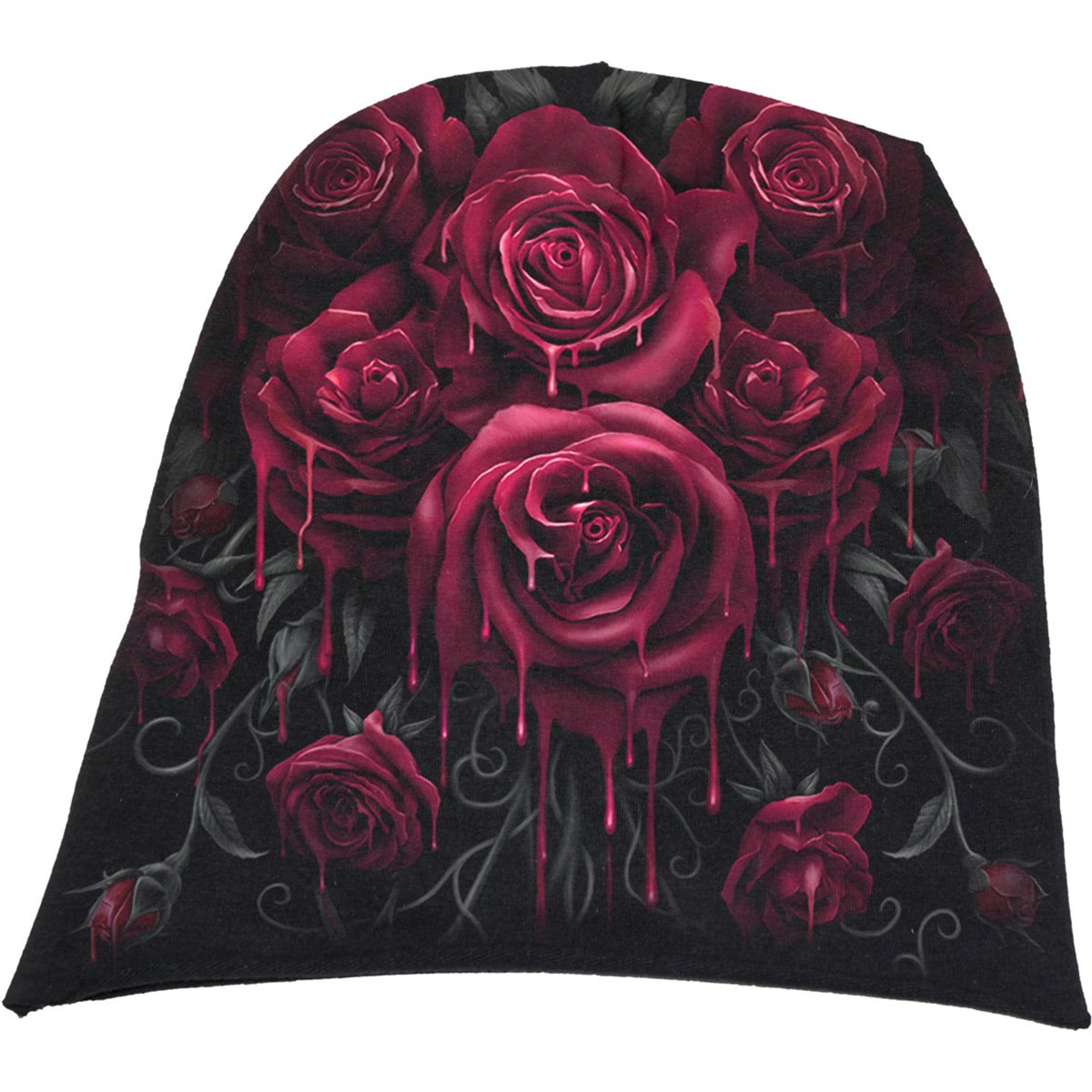 BLOOD ROSE - Light Cotton Beanies Black - Spiral USA