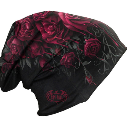 BLOOD ROSE - Light Cotton Beanies Black - Spiral USA