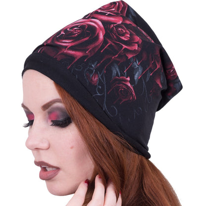 BLOOD ROSE - Light Cotton Beanies Black - Spiral USA