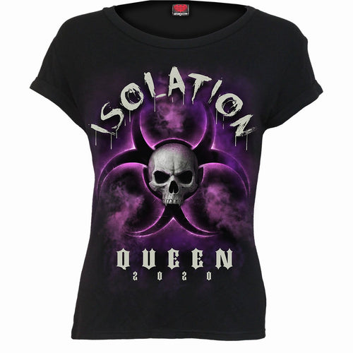 ISOLATION QUEEN - Boatneck Cap Sleeve Top Black