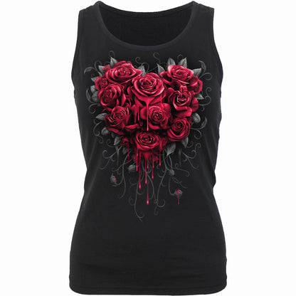 BLEEDING HEART - Razor Back Top Black