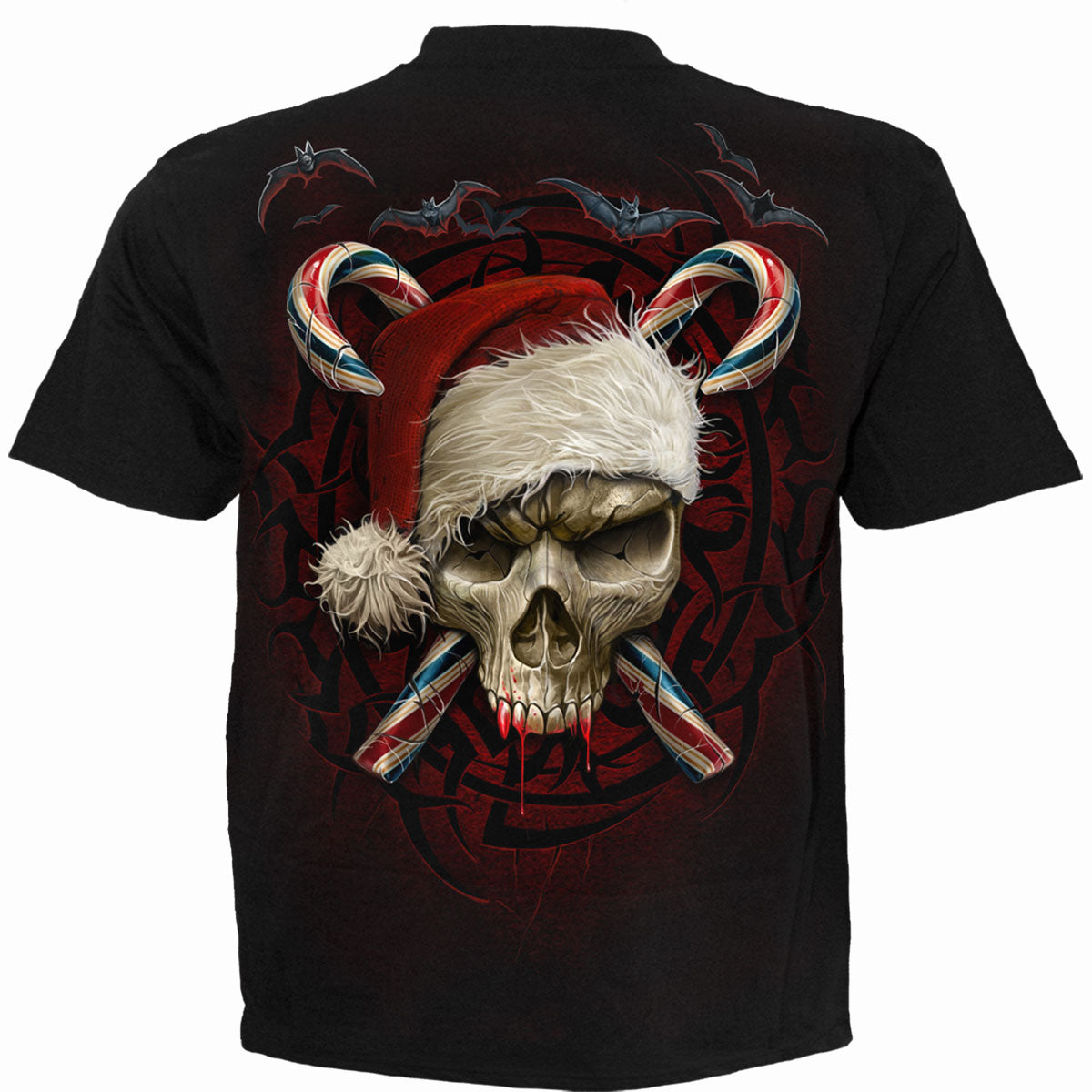 CANDY CANE SANTA - T-Shirt Black