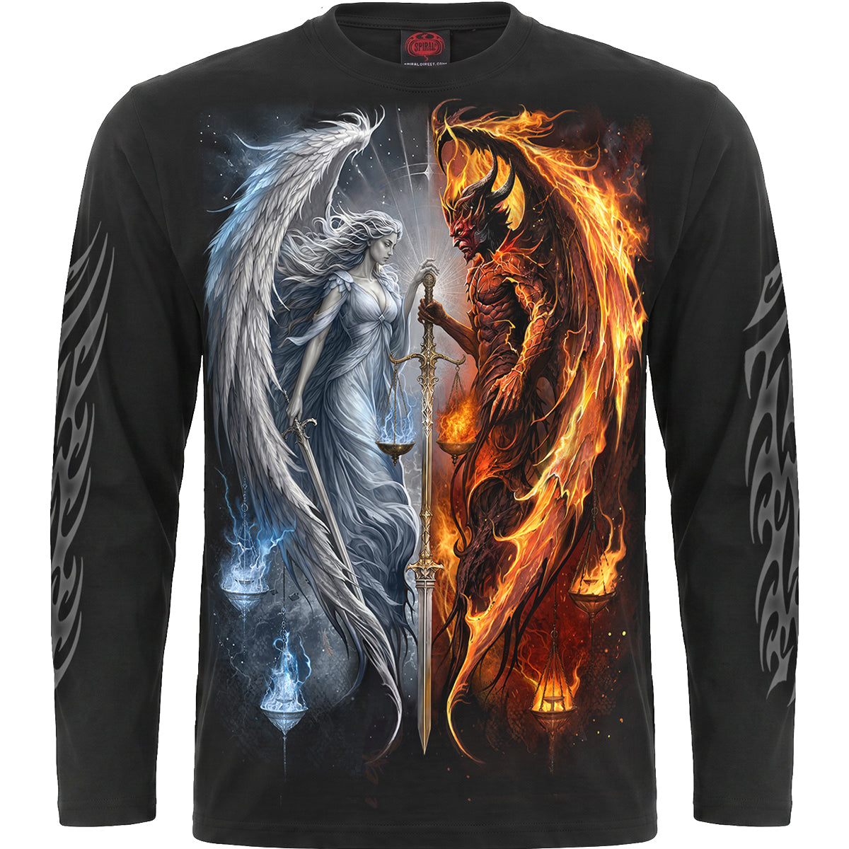 ANGEL & DEMON - Longsleeve T-Shirt Black