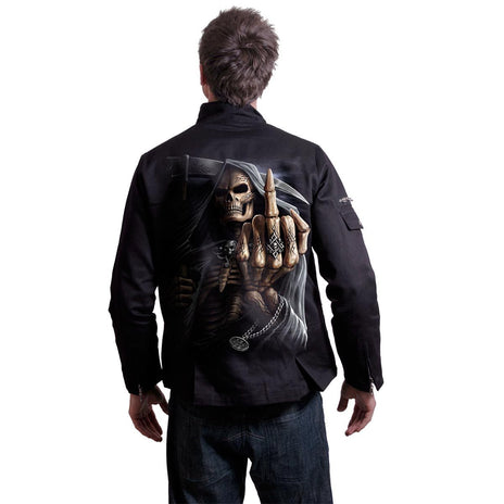 BONE FINGER - Lined Biker Jacket Black