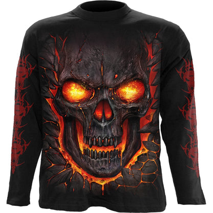 SKULL LAVA - Longsleeve T-Shirt Black - Spiral USA