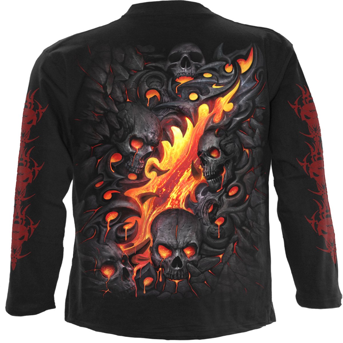 SKULL LAVA - Longsleeve T-Shirt Black - Spiral USA