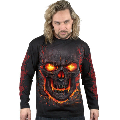 SKULL LAVA - Longsleeve T-Shirt Black - Spiral USA