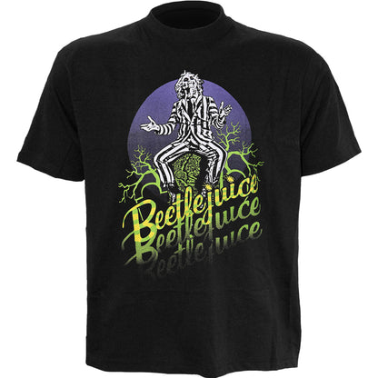 BEETLEJUICE - TRIPLE B - Front Print T-Shirt Black