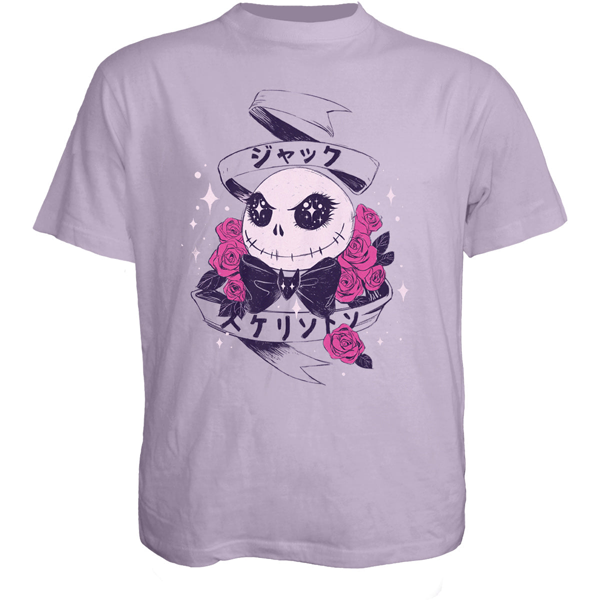 NIGHTMARE BEFORE CHRISTMAS - KAWAII JACK - Front Print T-Shirt Black