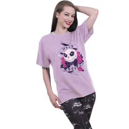 NIGHTMARE BEFORE CHRISTMAS - KAWAII JACK - Front Print T-Shirt Black