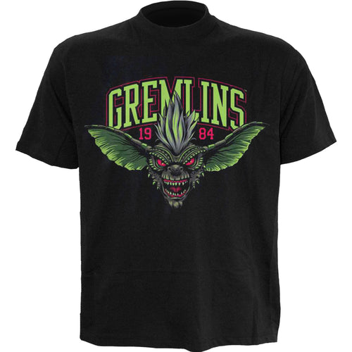 GREMLINS - STRIPE  - Front Print T-Shirt Black