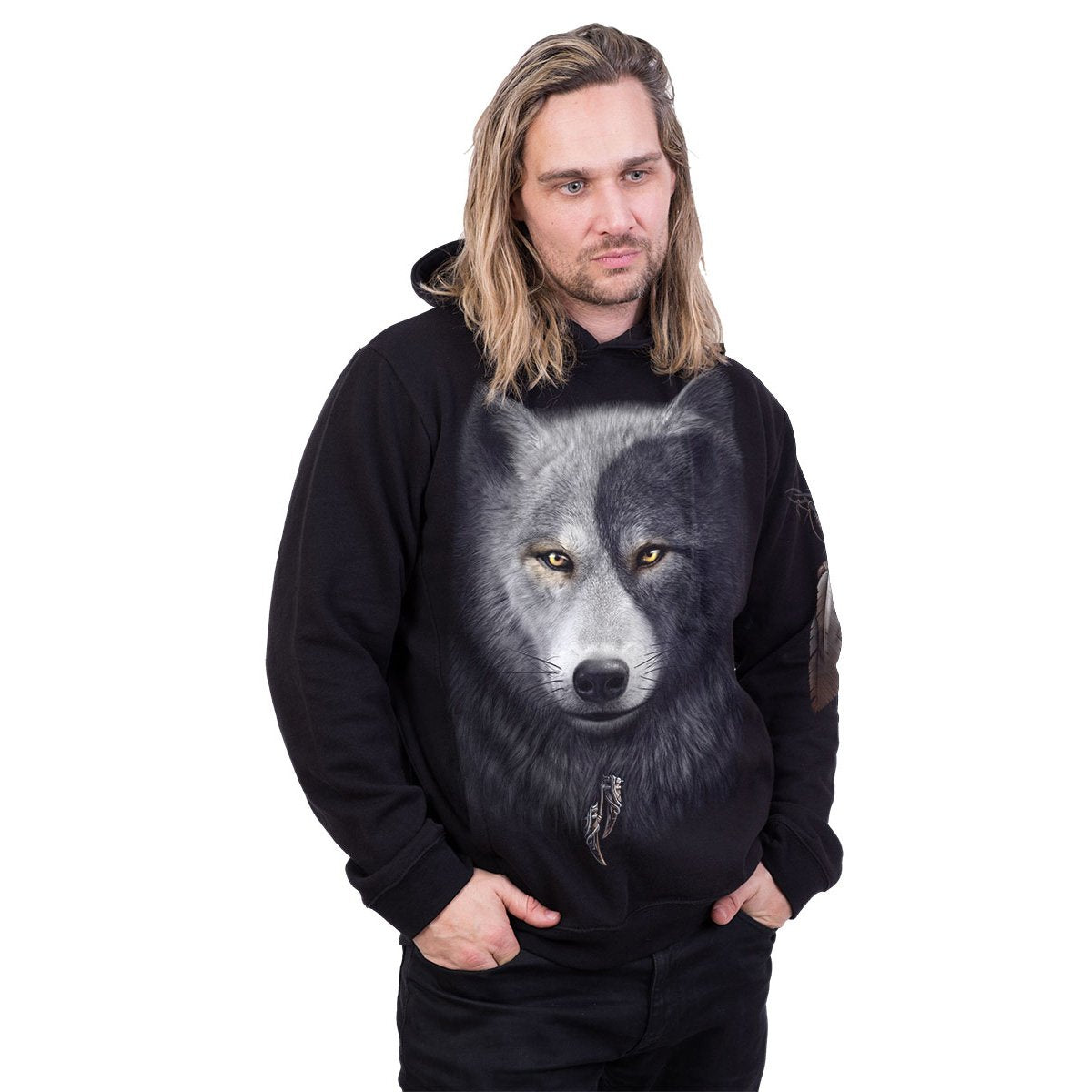 WOLF CHI - Side Pocket Hoody Black - Spiral USA