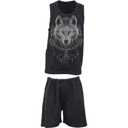 WOLF CHI - 4pc Mens Gothic Pyjama Set - Spiral USA