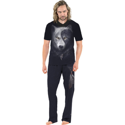 WOLF CHI - 4pc Mens Gothic Pyjama Set - Spiral USA