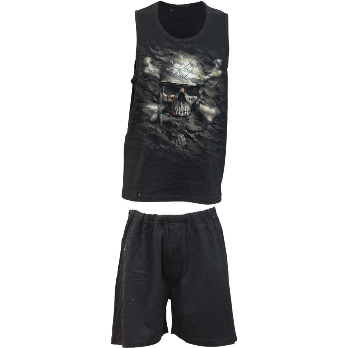 CAMO-SKULL - 4pc Mens Gothic Pyjama Set - Spiral USA