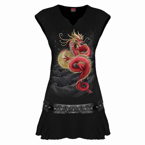 SHENLONG - Stud Waist Mini Dress Black