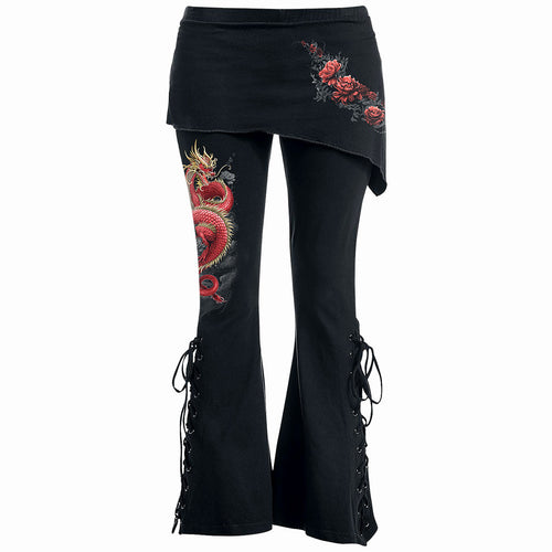 SHENLONG - 2in1 Boot-Cut Leggings with Micro Slant Skirt