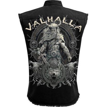 VALHALLA - Sleeveless Stone Washed Worker Black