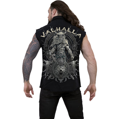 VALHALLA - Sleeveless Stone Washed Worker Black