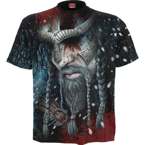 VIKING WRAP - Allover T-Shirt Black