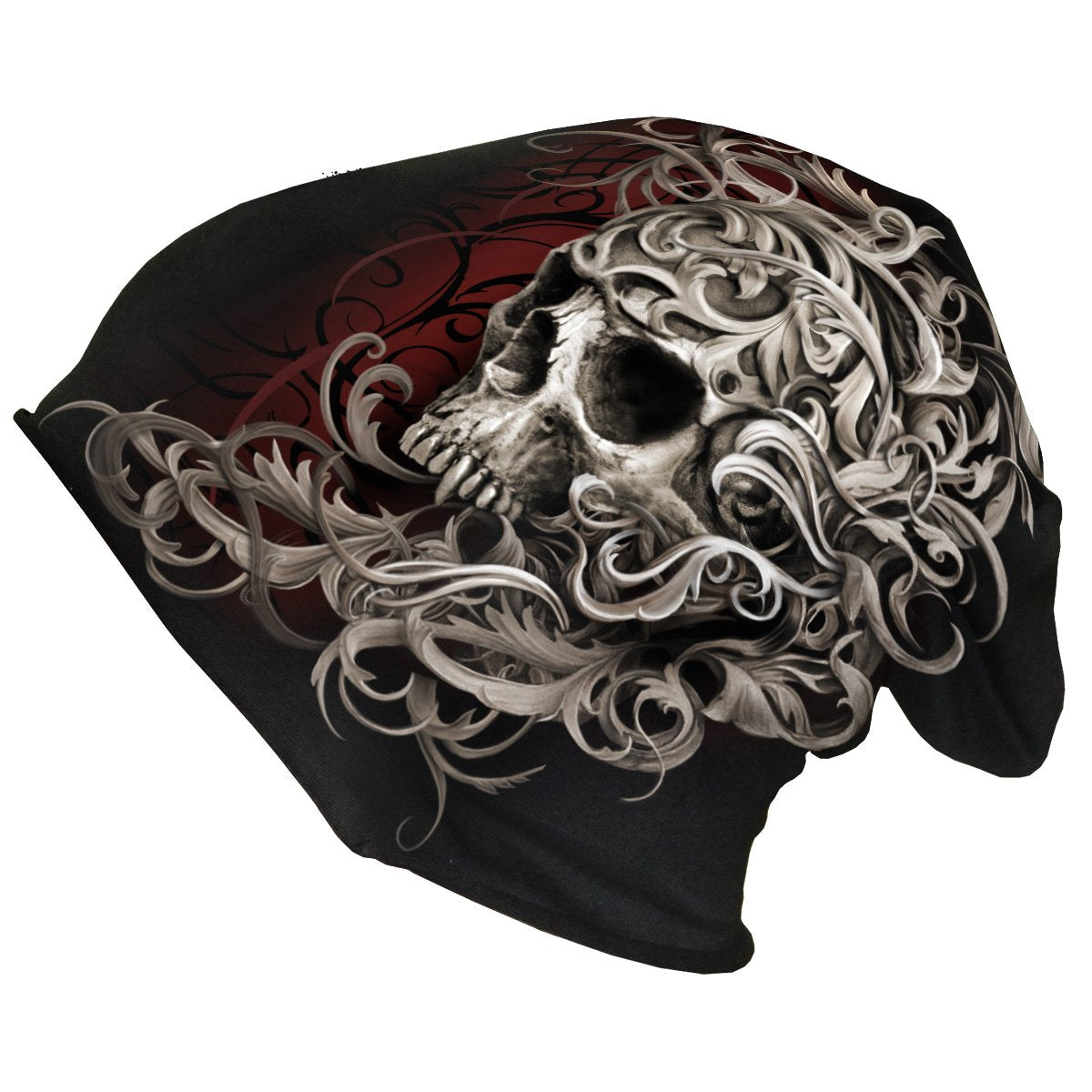 SKULL SHOULDER WRAP - Light Cotton Beanies Black